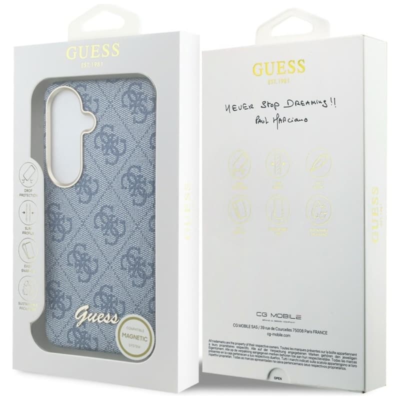 Guess 4G Script MagSafe - Samsung Galaxy S26 Case (Blue) 8
