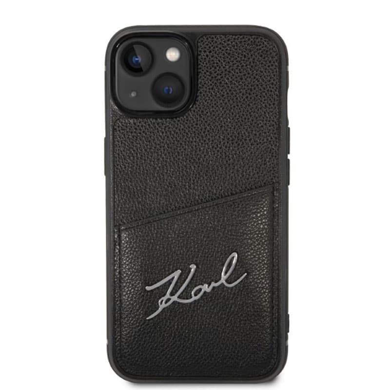 Karl Lagerfeld Signature Logo Cardslot - Case for iPhone 14 Plus (Black) 3