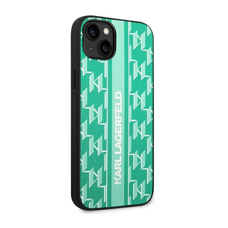 Karl Lagerfeld Monogram Stripe - Case for iPhone 14 Plus (Green) 4
