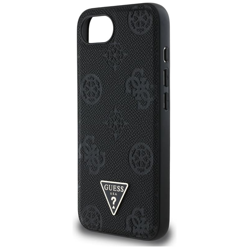 Guess Grained Hot Stamp Peony Triangle Logo MagSafe - Case for iPhone 16e (black) 6