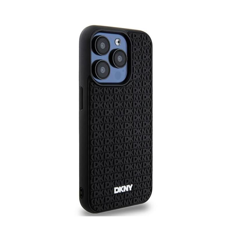 DKNY 3D Rubber Repeat Pattern - Case for iPhone 15 Pro Max (Black) 4