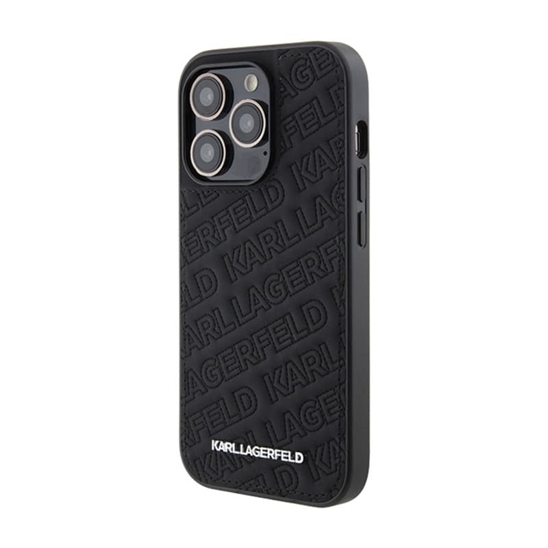 Karl Lagerfeld Quilted K Pattern - iPhone 15 Pro Case (Black) 2