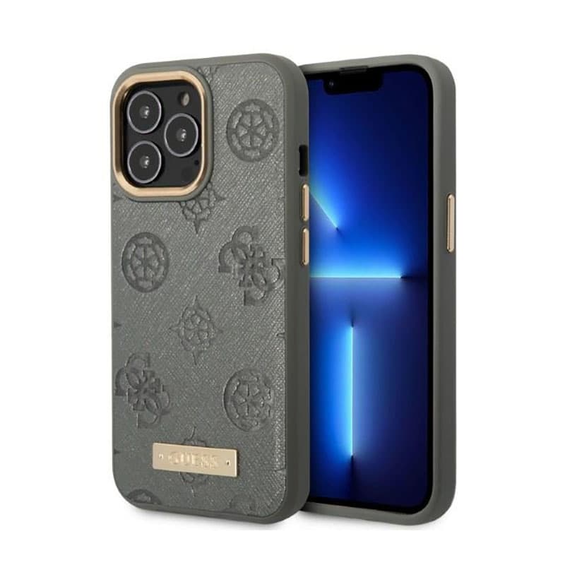 Guess Peony Logo Plate MagSafe - Case for iPhone 13 Pro Max (Grey) 1