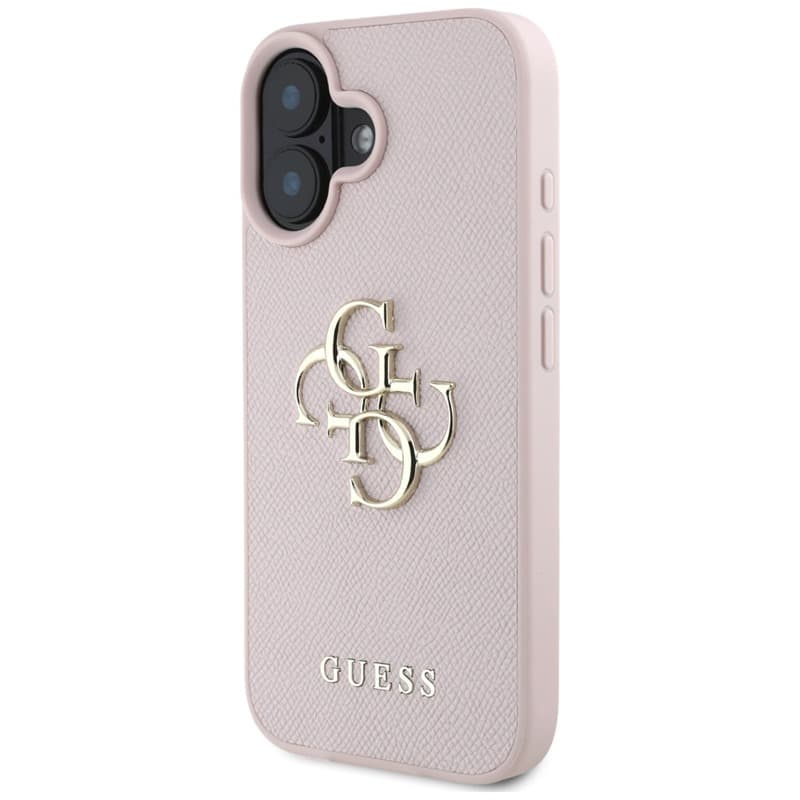 Guess Grained Big 4G Logo Small Classic Logo - Case for iPhone 16 (pink) 2