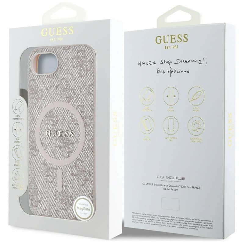 Guess 4G Ring Classic Logo MagSafe - Case for iPhone 16e (pink) 8