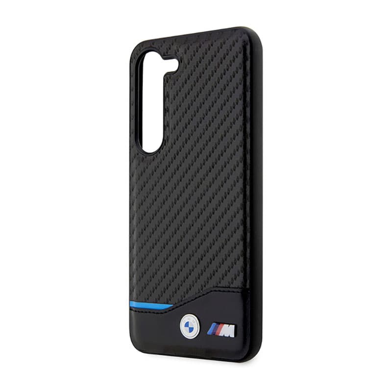 BMW Leather Carbon Blue Line - Case for Samsung Galaxy S23+ (Black) 6