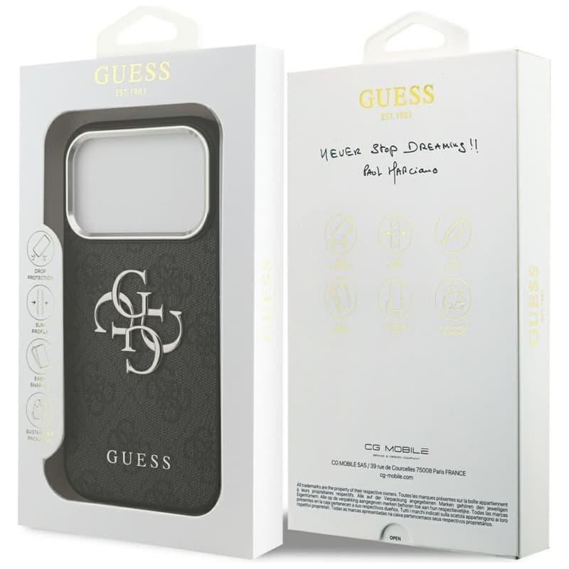 Guess 4G Big 4G Classic Logo - Case iPhone 17 Pro (Black / Silver) 8