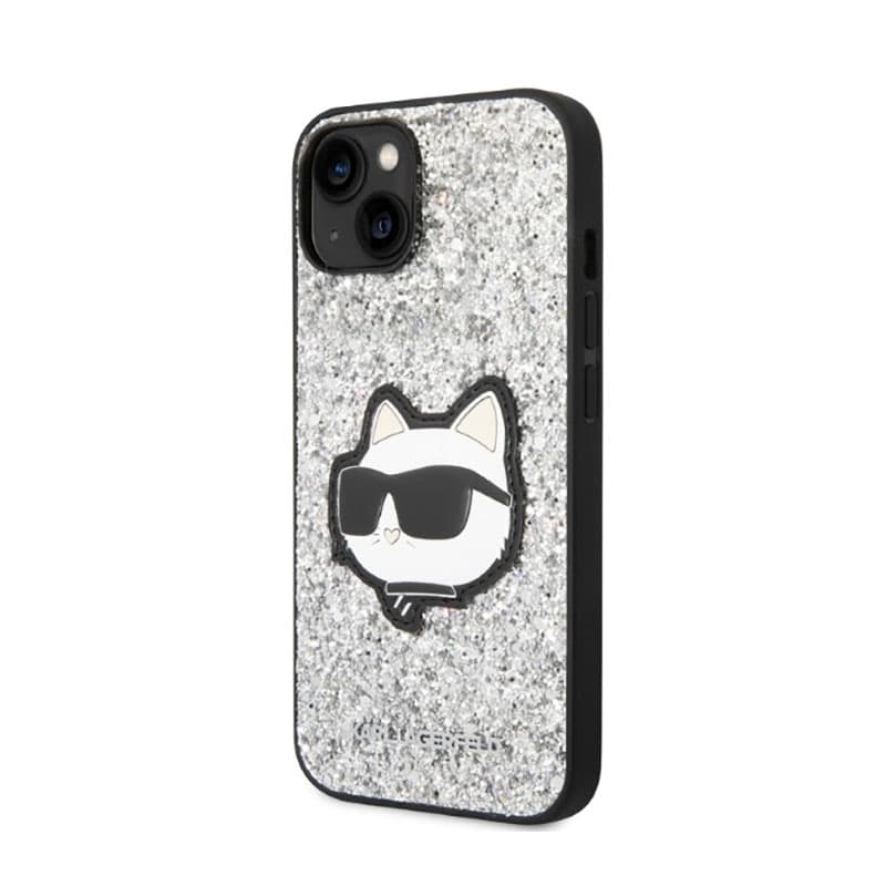Karl Lagerfeld NFT Glitter Choupette Patch- Case for iPhone 14 (Silver) 2