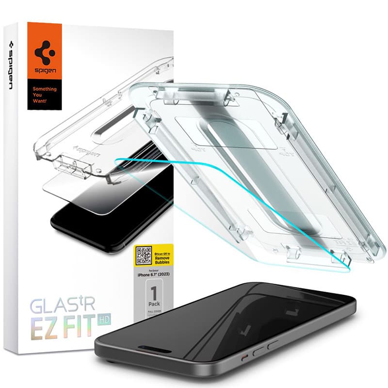 Spigen GLAS.TR EZ FIT - Toughened Glass for iPhone 15 / iPhone 16