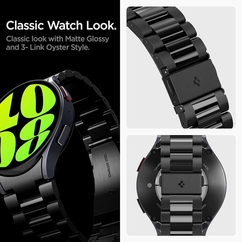 Spigen Modern Fit Band - Bracelet for Samsung Galaxy Watch 6 44 mm (Black) 4