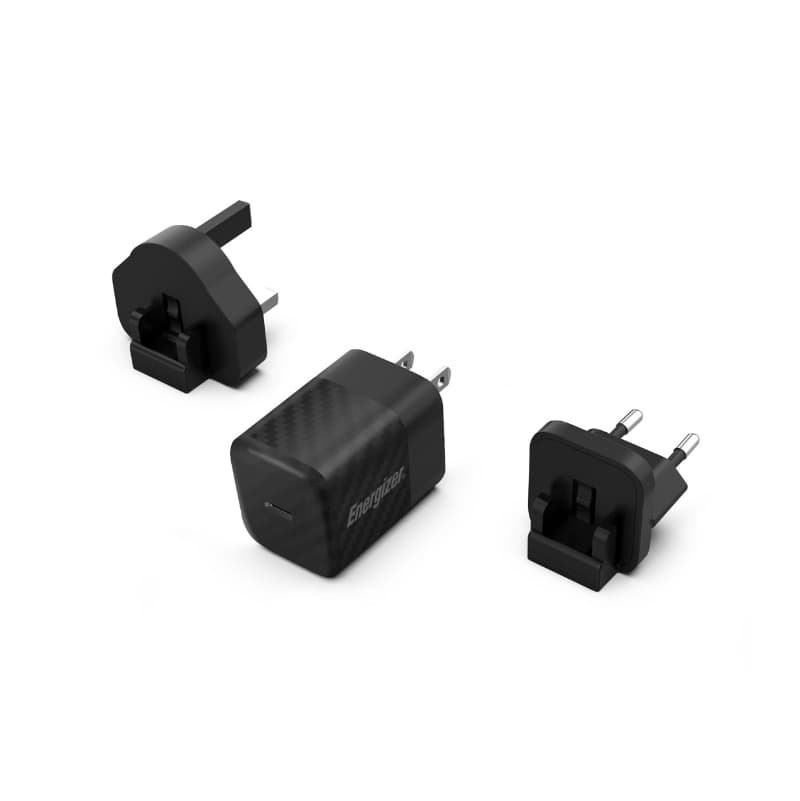 Energizer Ultimate - Multiplug EU / UK / US GaN 20W PD mains charger (Black) 1