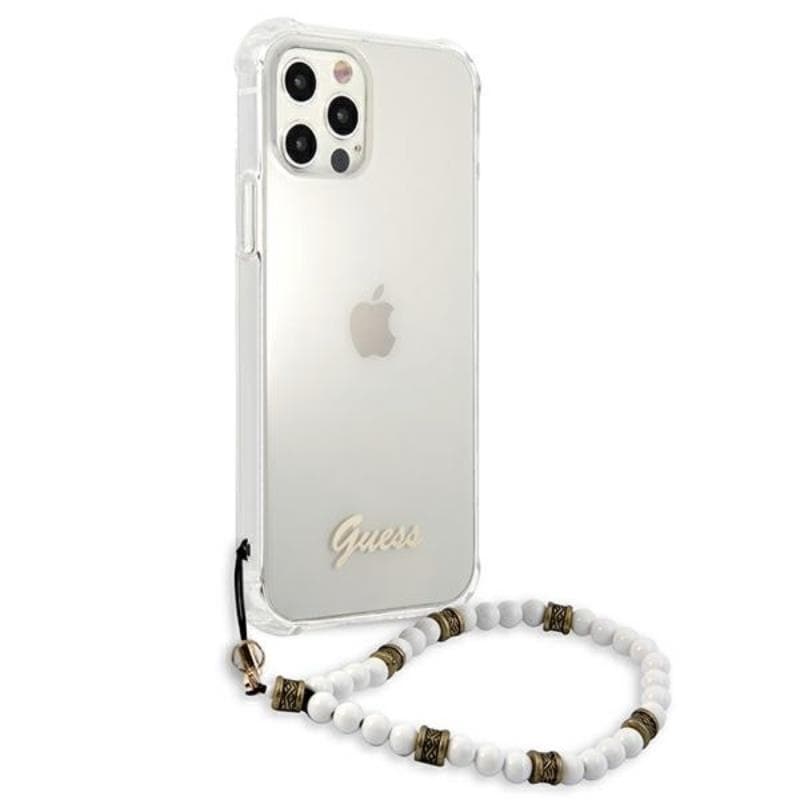Guess White Pearl Strap - Case iPhone 12 / iPhone 12 Pro (Clear) 4