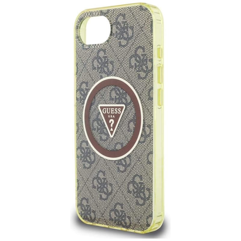 Guess IML Metal Glitter 4G Circle Triangle MagSafe - Case for iPhone 16e (brown) 6