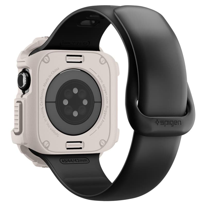 Spigen Rugged Armor V2 - Case for Apple Watch 10/11 42 mm (Dune Beige) 4