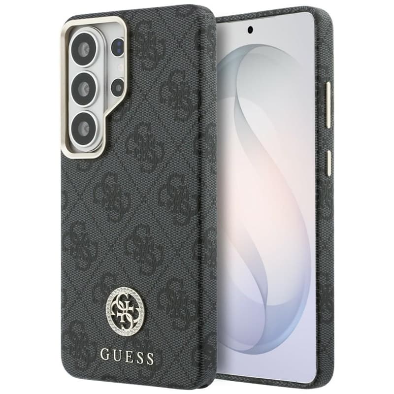 Guess 4G Rhinestone Round Logo MagSafe - Samsung Galaxy S26 Ultra Case (Black)