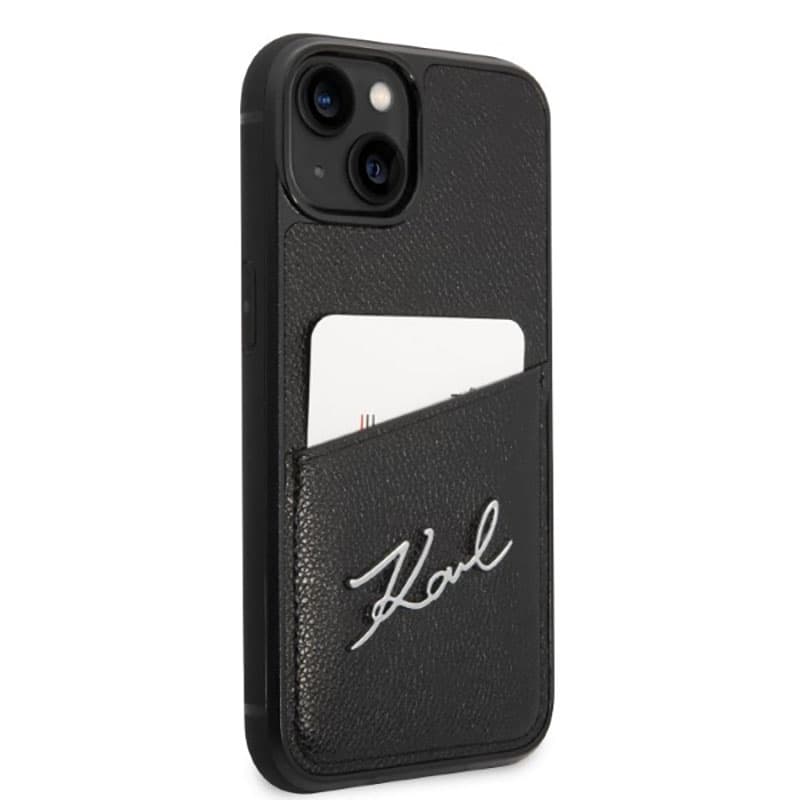Karl Lagerfeld Signature Logo Cardslot - Case for iPhone 14 Plus (Black) 4