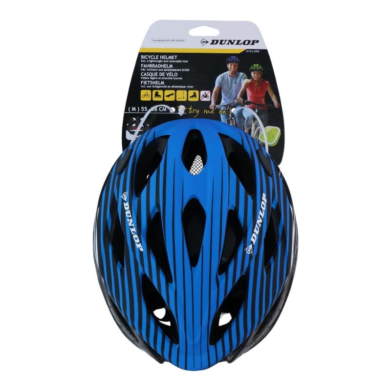Dunlop - Adjustable MTB Bike Helmet Size M 55-58 cm (Blue-Black) 3
