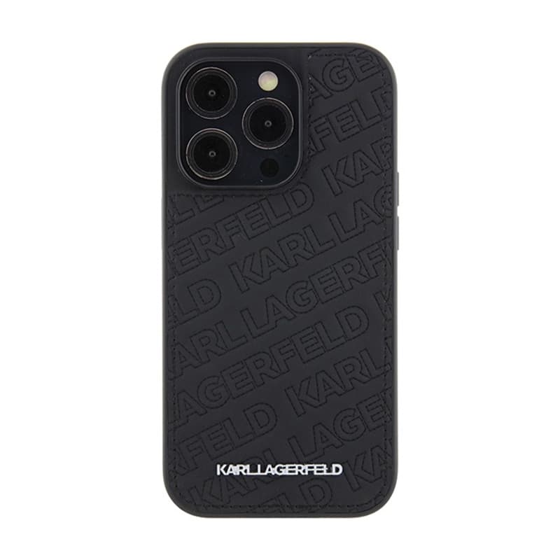 Karl Lagerfeld Quilted K Pattern - iPhone 15 Pro Case (Black) 3
