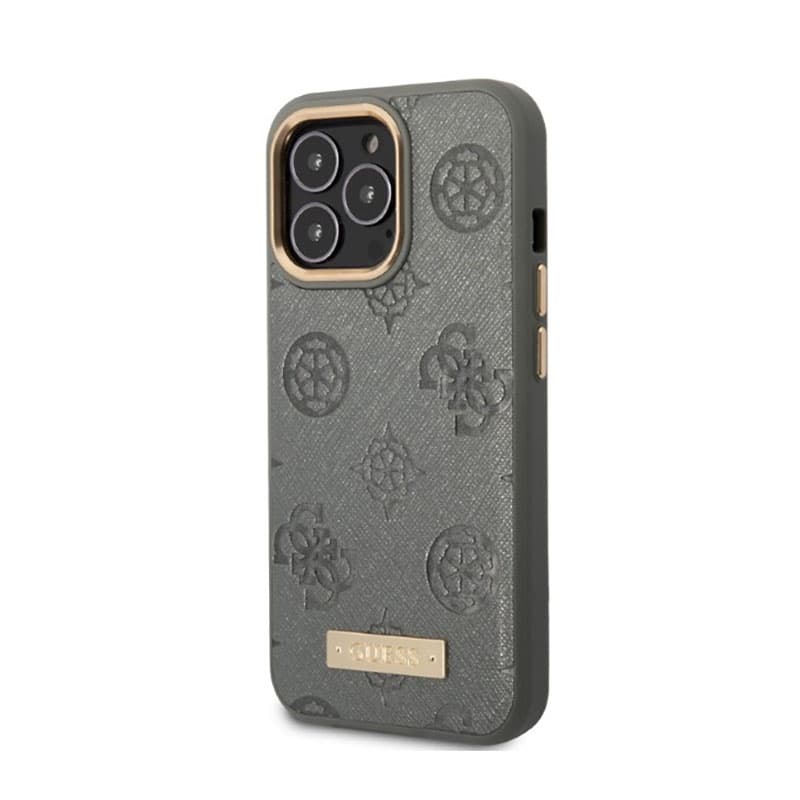 Guess Peony Logo Plate MagSafe - Case for iPhone 13 Pro Max (Grey) 2