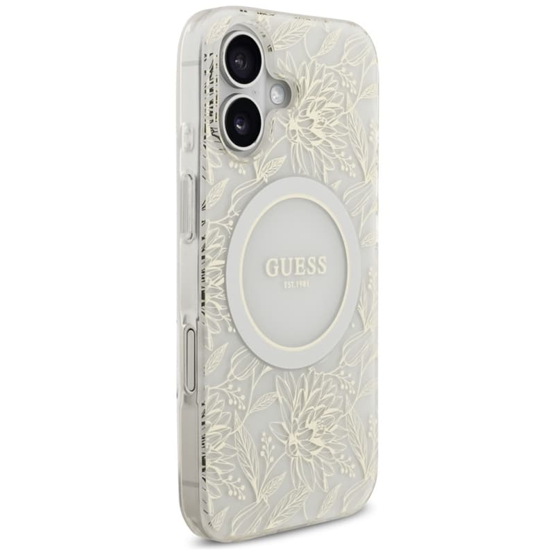 Guess IML Flowers Electro Pearl Strap MagSafe - Case iPhone 17 (white) 4