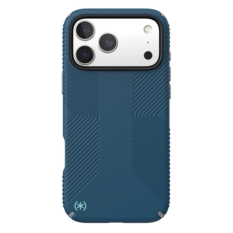 Speck Presidio2 Grip MagSafe - iPhone 17 Pro Max Case (Deep Sea/Silver Metallic) 8