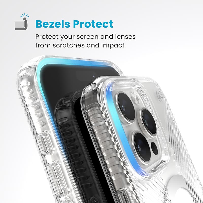 Speck Presidio Perfect-Clear Grip MagSafe - iPhone 16 Pro Max Case (Clear / Chrome Finish / Serene Silver) 4