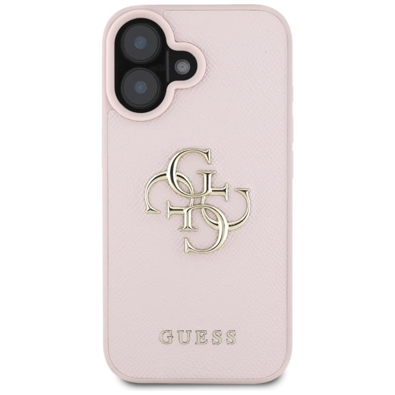 Guess Grained Big 4G Logo Small Classic Logo - Case for iPhone 16 (pink) 3