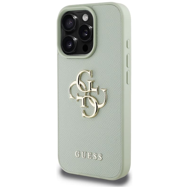 Guess Grained Big 4G Logo Small Classic Logo - Case for iPhone 16 Pro (green) 2
