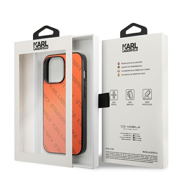 Karl Lagerfeld Perforated Allover - Cover for iPhone 13 Pro (Orange) 8
