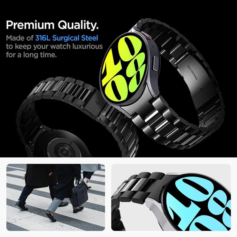 Spigen Modern Fit Band - Bracelet for Samsung Galaxy Watch 6 44 mm (Black) 5