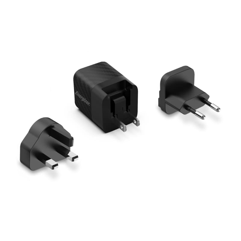 Energizer Ultimate - Multiplug EU / UK / US GaN 20W PD mains charger (Black) 2