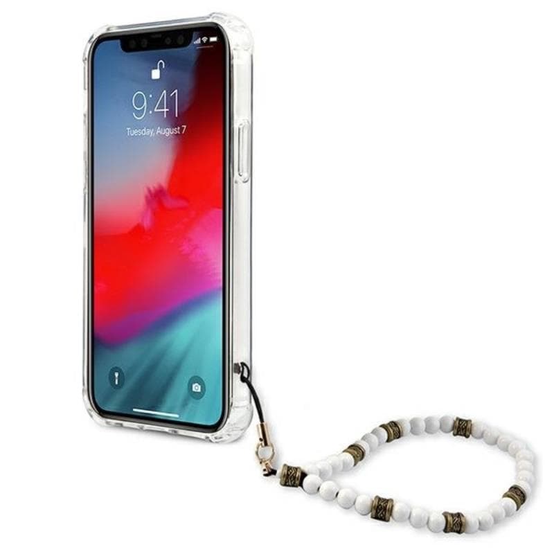 Guess White Pearl Strap - Case iPhone 12 / iPhone 12 Pro (Clear) 5