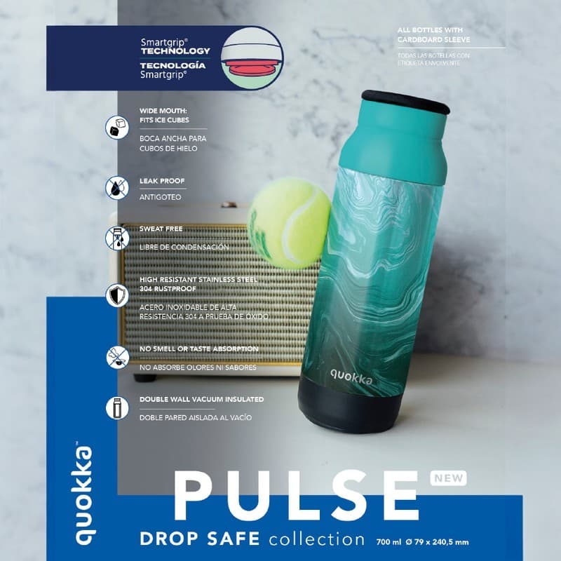 Quokka Pulse - 700ml Drop Safe Stainless Steel Thermal Bottle (Black) 2