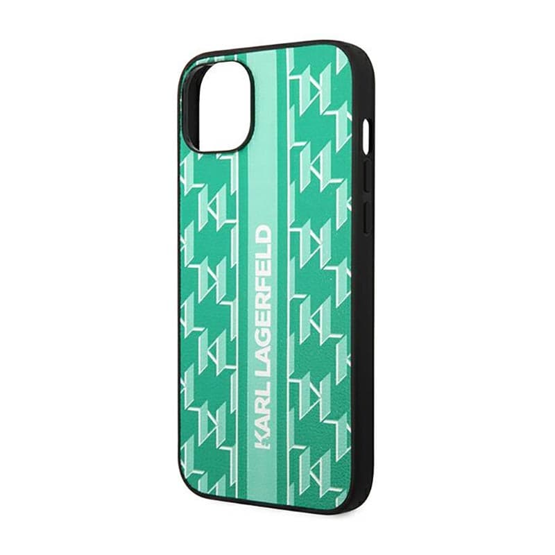 Karl Lagerfeld Monogram Stripe - Case for iPhone 14 Plus (Green) 6