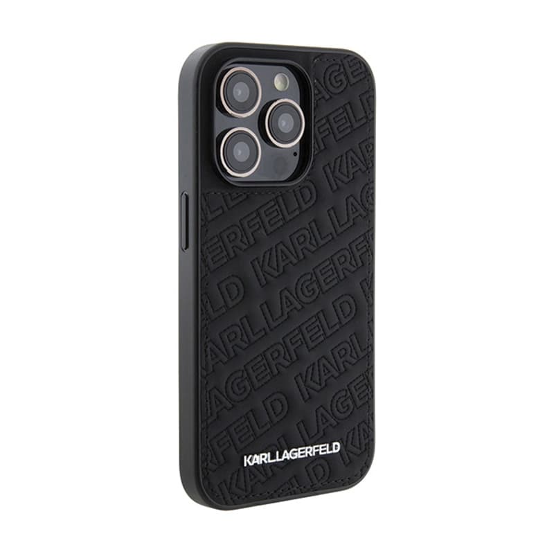Karl Lagerfeld Quilted K Pattern - iPhone 15 Pro Case (Black) 4