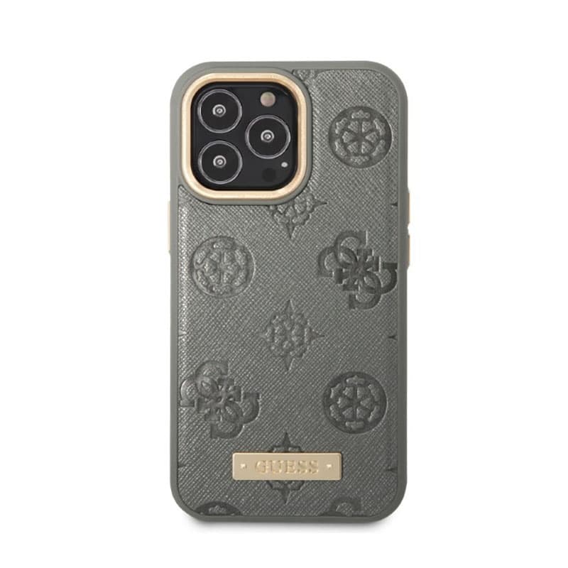 Guess Peony Logo Plate MagSafe - Case for iPhone 13 Pro Max (Grey) 3