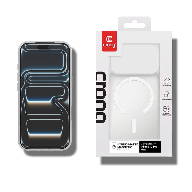 Crong Hybrid Matte Magnetic - MagSafe iPhone 17 Pro Max Case (White) 4