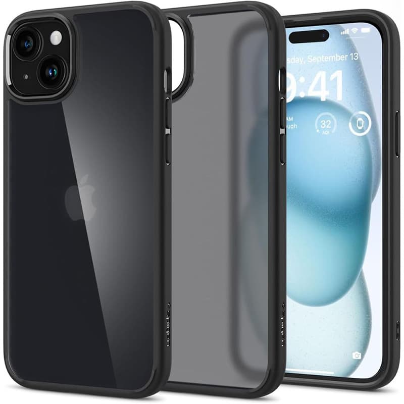 Spigen Ultra Hybrid - Case for iPhone 15 (Frost Black) 1