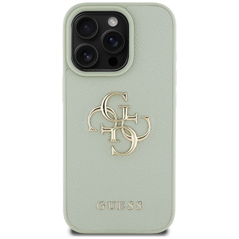 Guess Grained Big 4G Logo Small Classic Logo - Case for iPhone 16 Pro (green) 3