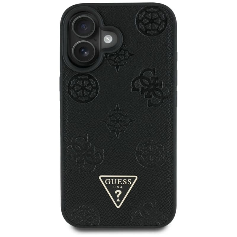 Guess Grained Hot Stamp Peony Triangle Logo MagSafe - Case for iPhone 16 (black) 3