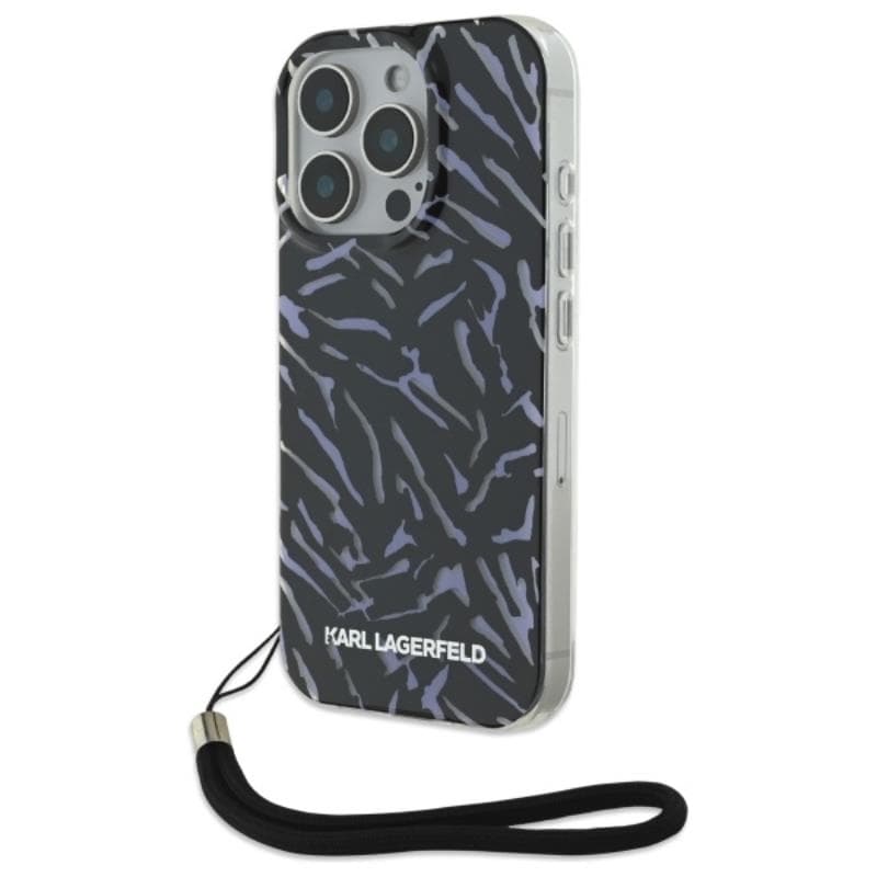 Karl Lagerfeld Zebra With Cord - Case for iPhone 16 Pro (purple) 1