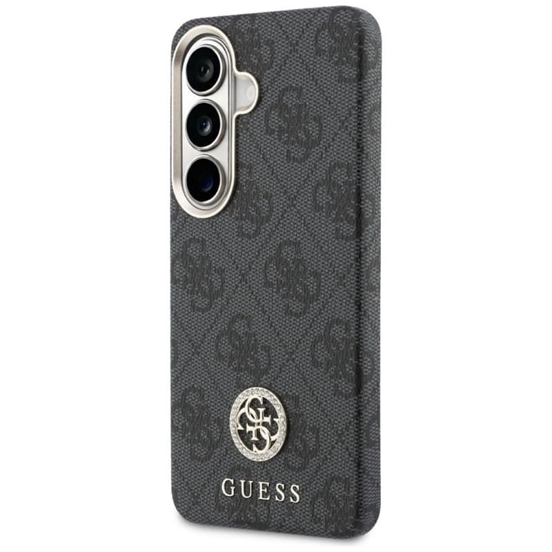 Guess 4G Rhinestone Round Logo MagSafe - Samsung Galaxy S26 Case (Black) 2