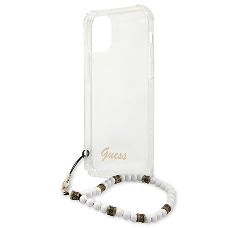 Guess White Pearl Strap - Case iPhone 12 / iPhone 12 Pro (Clear) 6