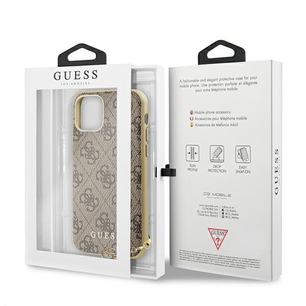Guess 4G Charms Collection - Case for iPhone 11 (Brown) 7