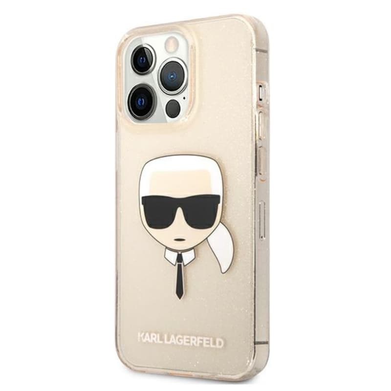 Karl Lagerfeld Karl’s Head Glitter - Case for iPhone 13 Pro (Gold) 2