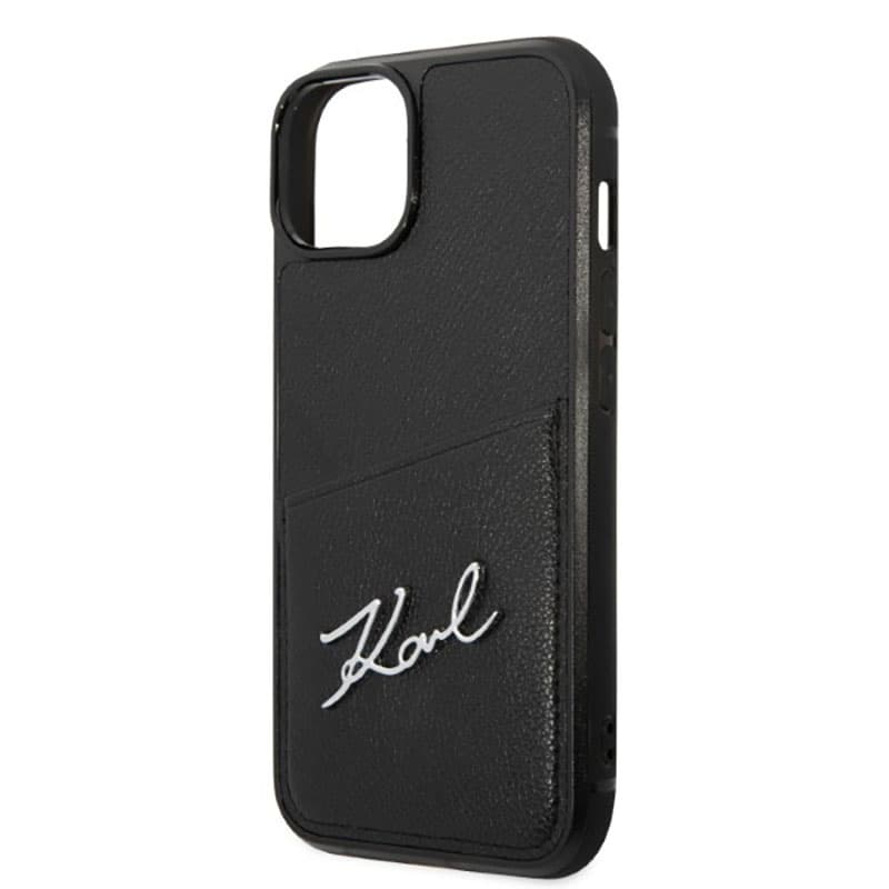 Karl Lagerfeld Signature Logo Cardslot - Case for iPhone 14 Plus (Black) 6