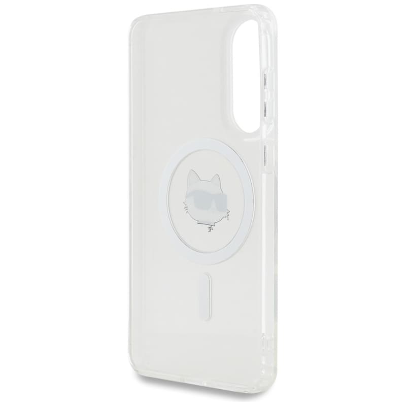 Karl Lagerfeld Button Choupette Head Printed Logo MagSafe - Case for Samsung Galaxy S25 Edge (white) 7