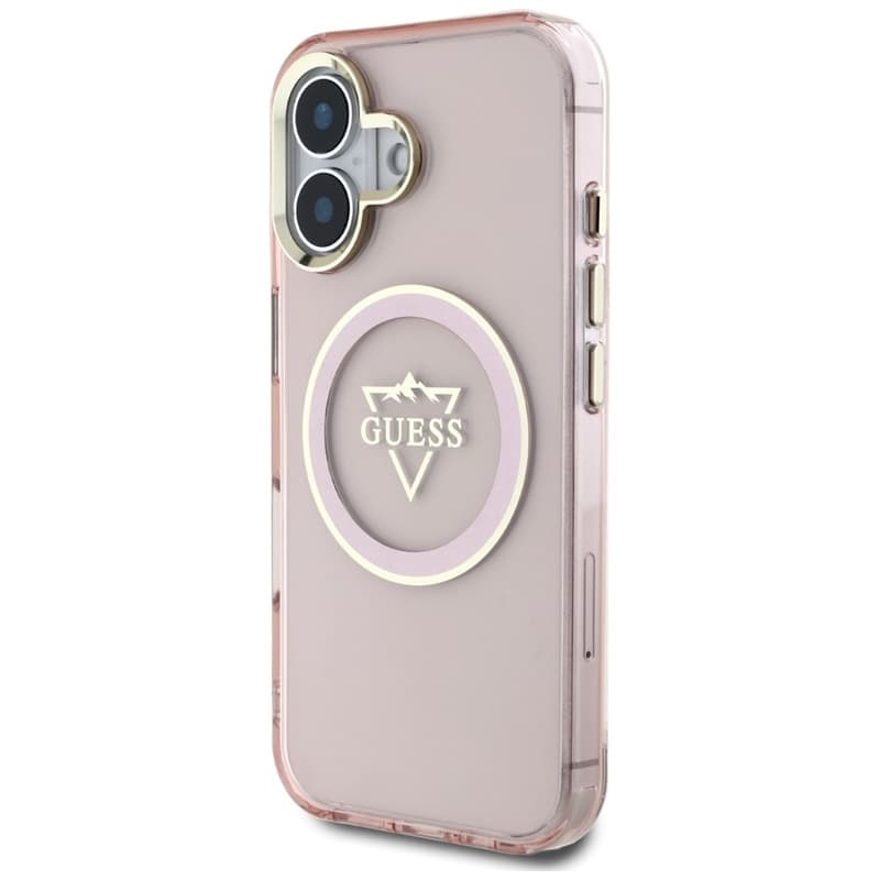 Guess IML Metal Mountain Logo MagSafe - Case for iPhone 16 (pink) 2