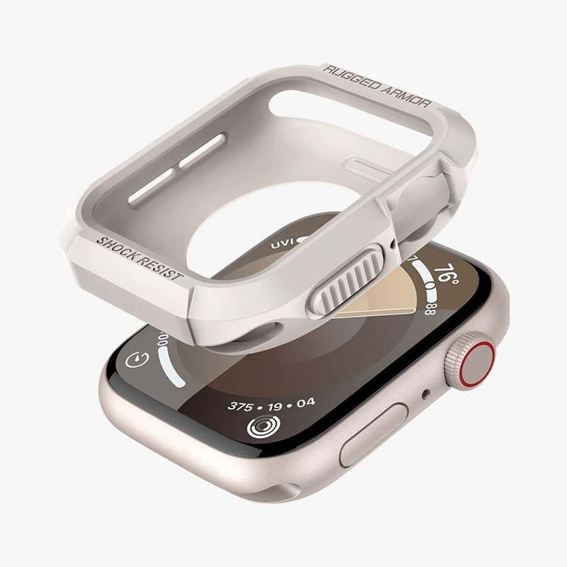 Spigen Rugged Armor - Case for Apple Watch 4/5/6/7/8/9/SE 44/45 mm (Dune Beige) 4