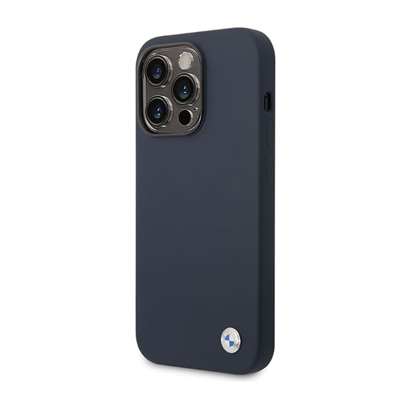 BMW Liquid Silicone Case Metal Logo MagSafe - Case for iPhone 14 Pro (Navy Blue) 2
